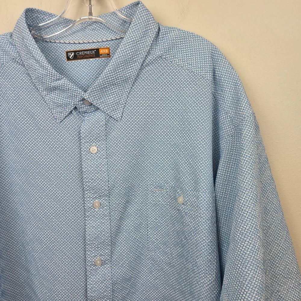 Cremieux Performance Mens 4XB Blue Playing Cards Suit Print Button Down Shirt